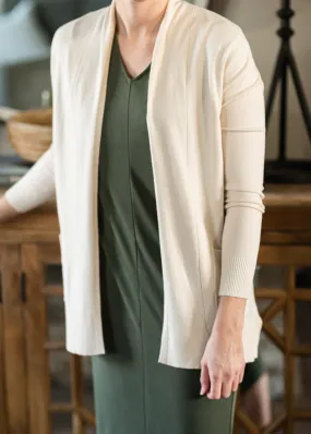 Almond Basic Long Sleeve Cardigan