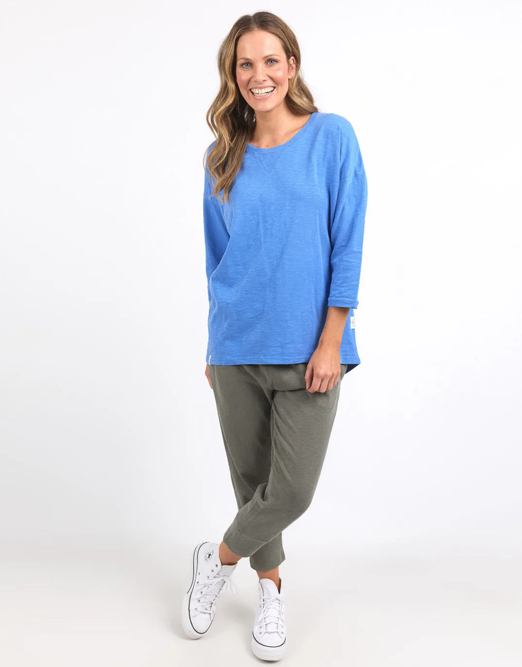 Annie 3/4 Sleeve Tee - Cerulean Blue