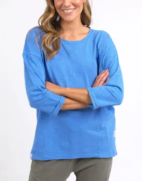 Annie 3/4 Sleeve Tee - Cerulean Blue