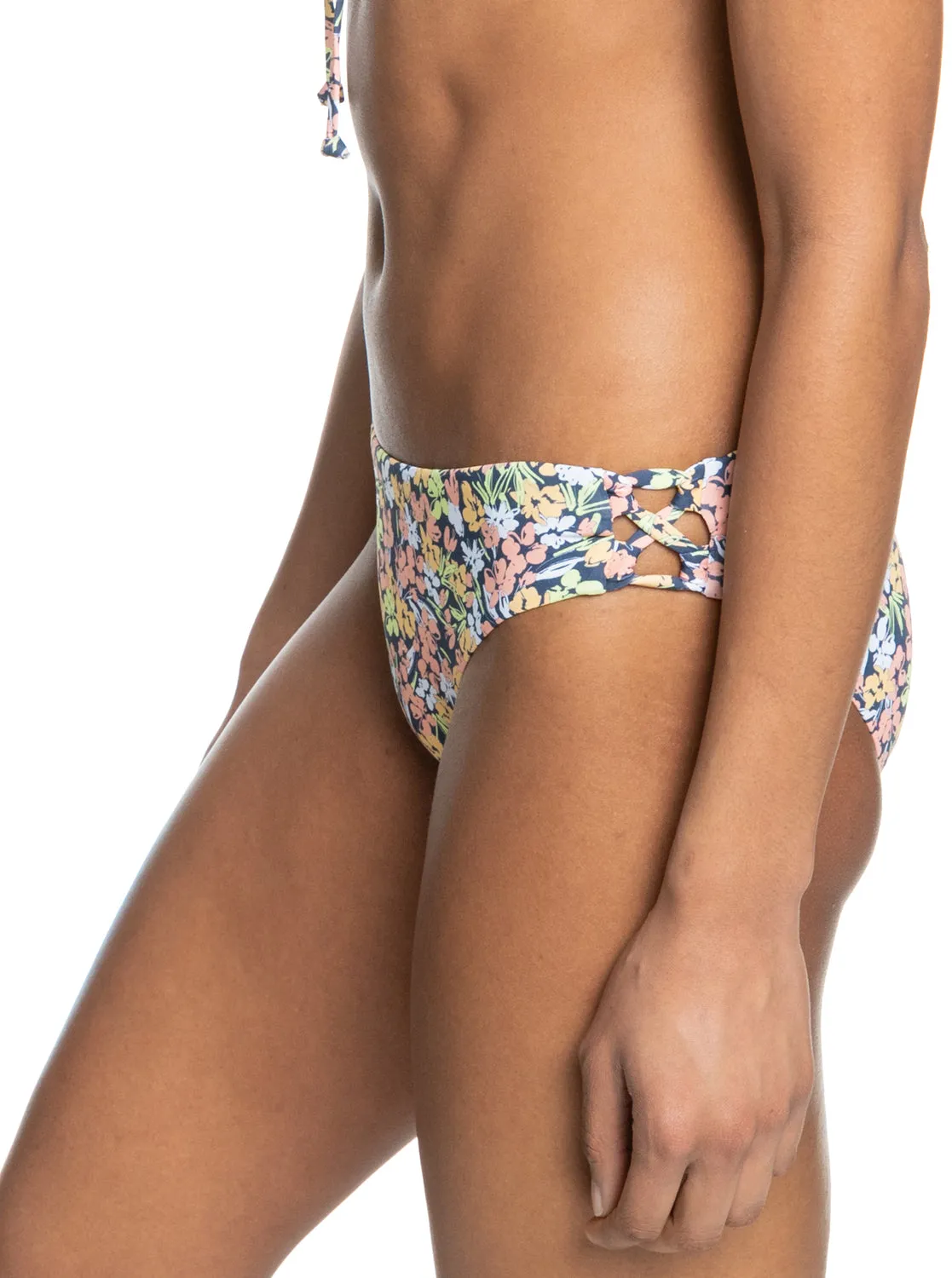 Beach Classics Strap Hipster Bikini Bottoms - Mood Indigo Ditsy Love