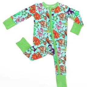 Beautifully Bold Little Dino - Bamboo Zippy Romper