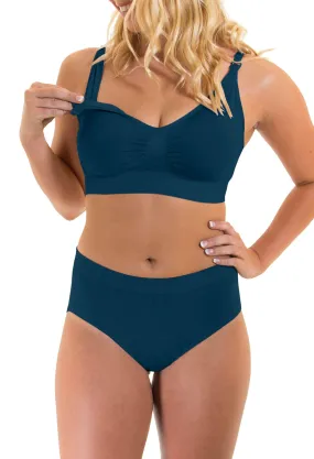 Blue Bamboo Nursing Bra   High Cut Undies Set