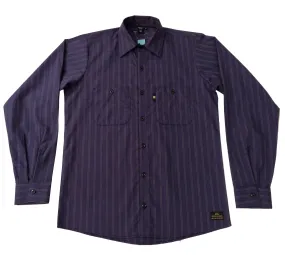 Brooklyn Work Striped Ribbon L/S Shirt Navy