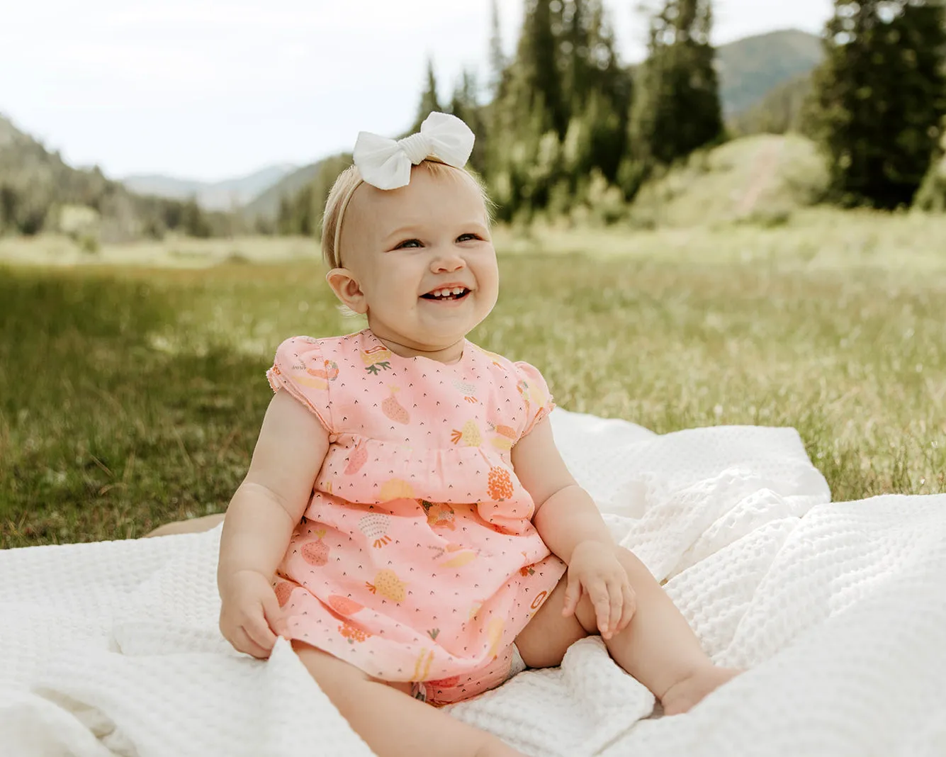 Cap Sleeve Dress with Bloomer Set - Veggie Salad (Organic Muslin)