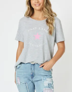 C'est La Vie T-Shirt - Grey Marle