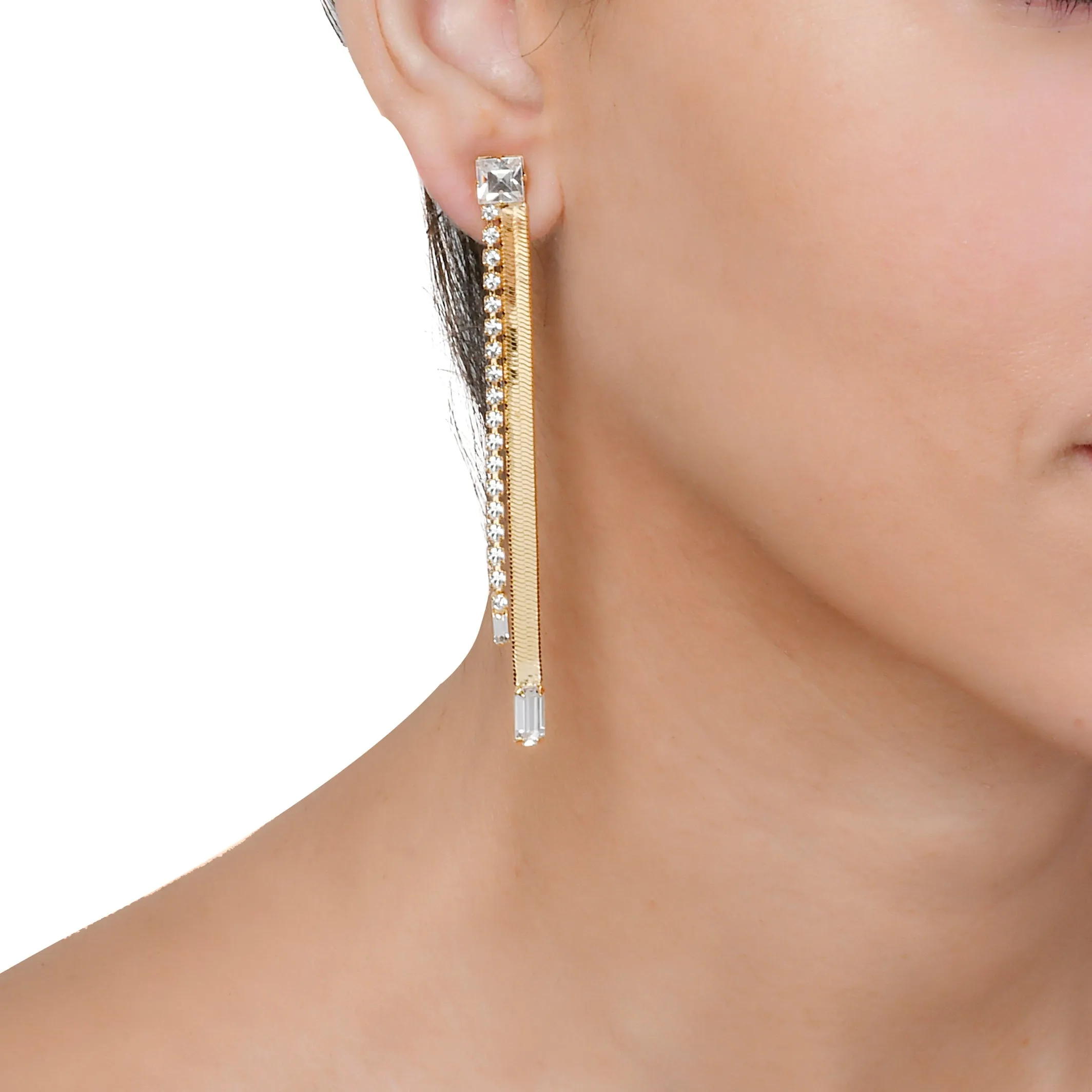 DIVINITY TANGERINE Snake Tennis Earrings