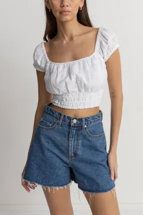 Dylan Cap Sleeve Top White