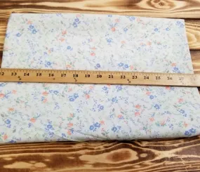 End of BOlt: 3 yards of Designer Deadstock Ivory Floral Cotton Shirting Poplin -remnant