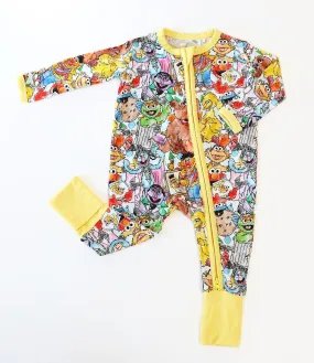 Fluffy Friends Sunny Street - Bamboo Zippy Romper