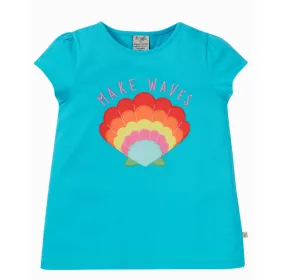 Frugi Cassia Applique T-Shirt - Tropical Sea / Shell