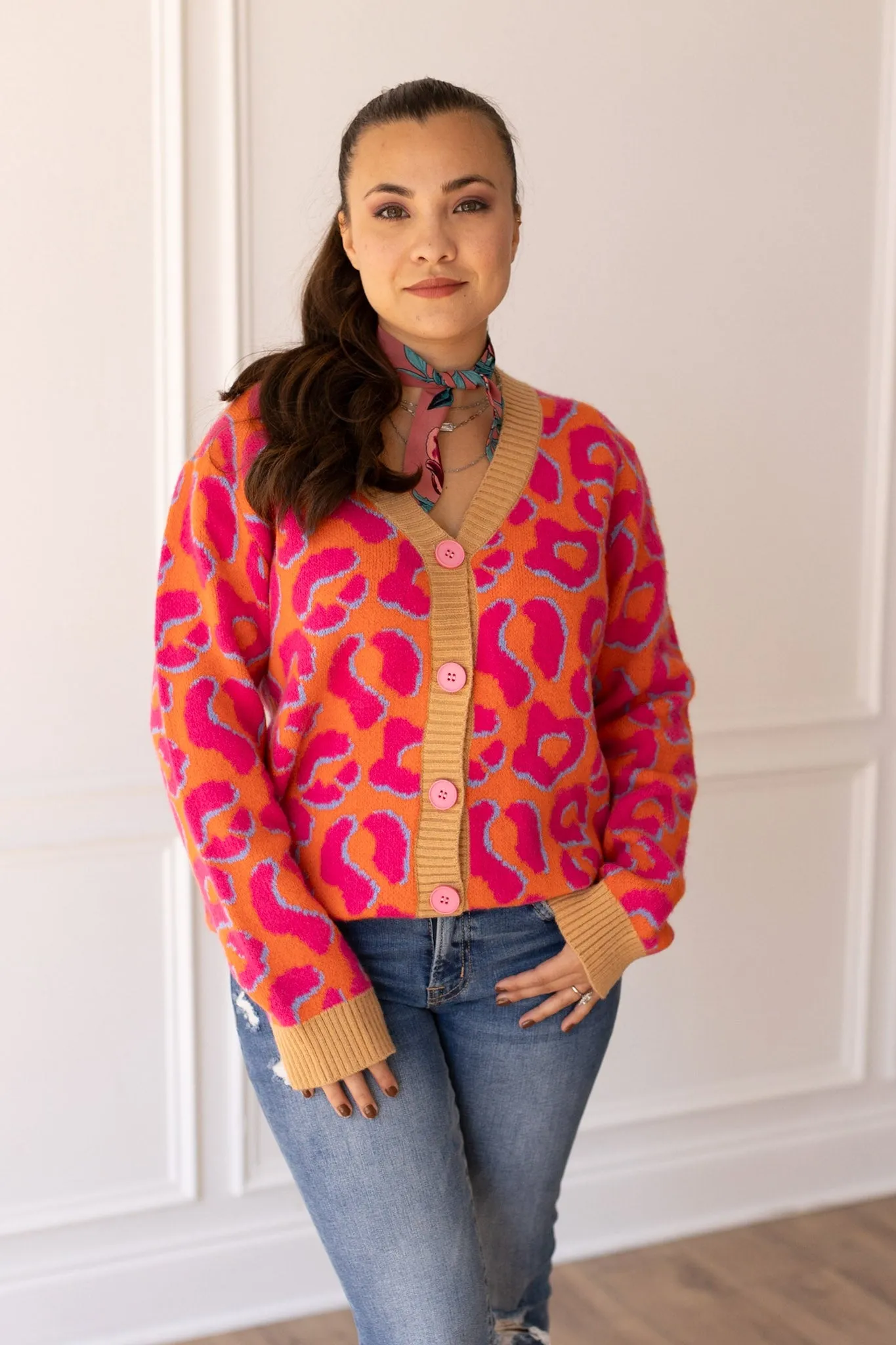 Funky Feline Leopard Cardigan