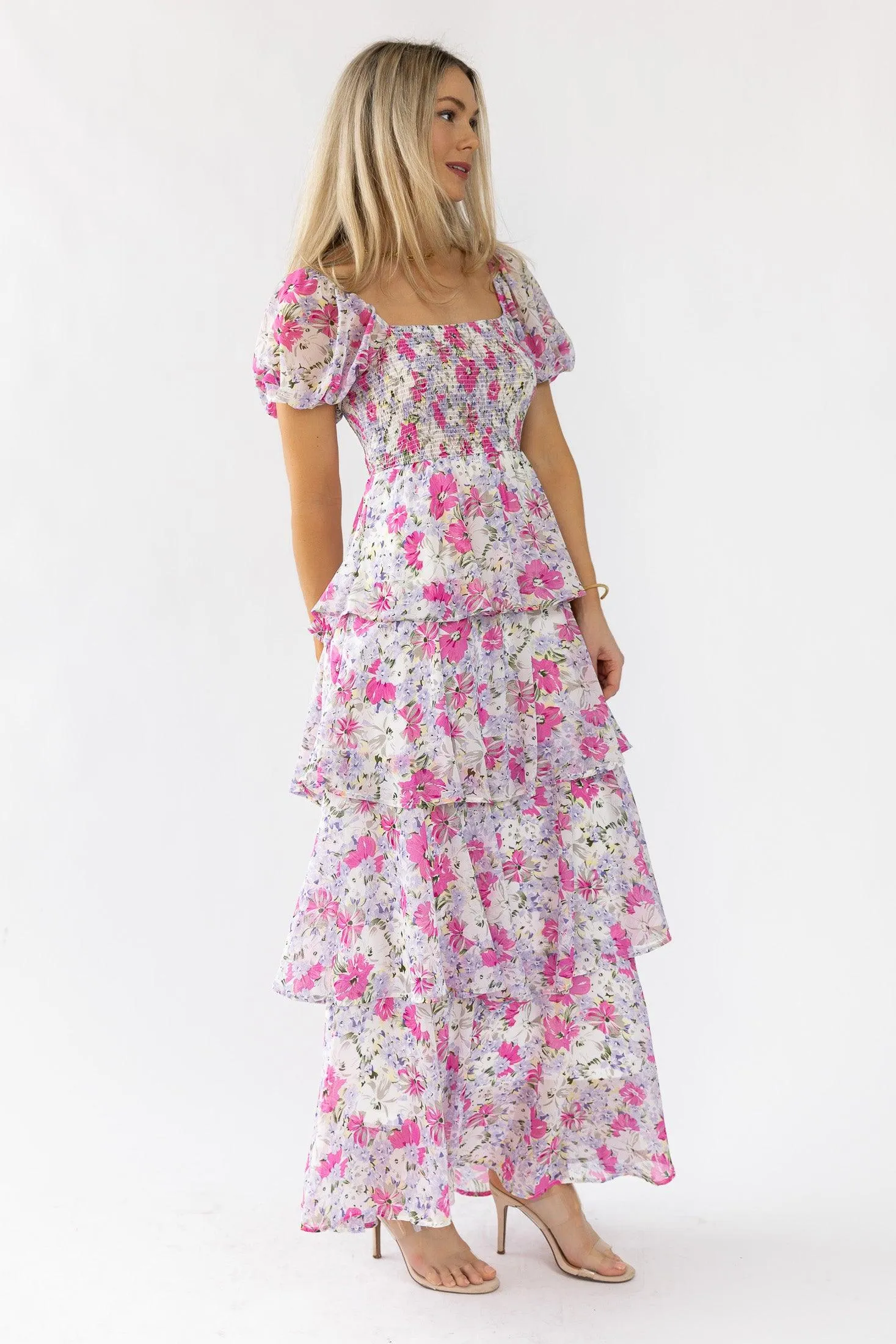 Garden Goddess Pink Floral Maxi Dress - Final Sale