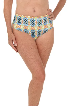 Grecian Tile Reversible High-Waist Swim Brief