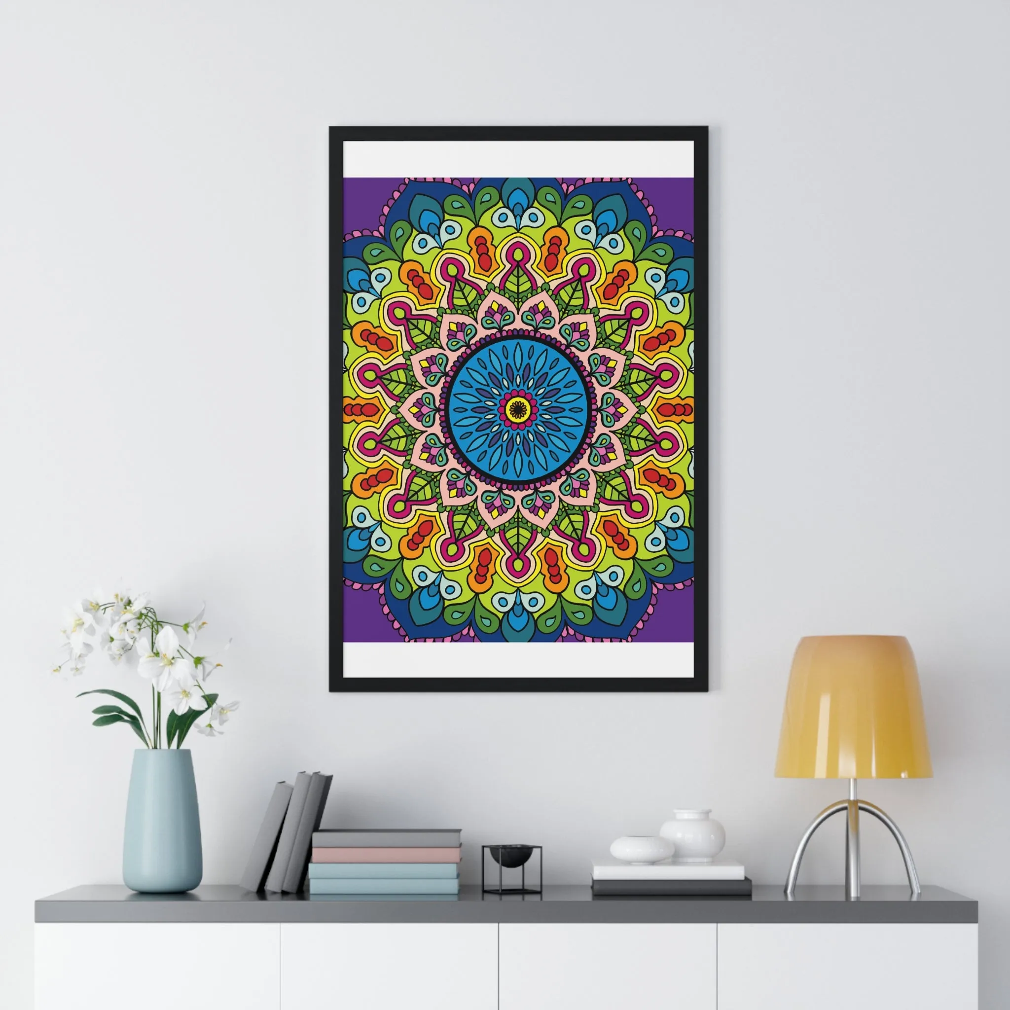 Handmade Mandala Art Vertical Framed Poster