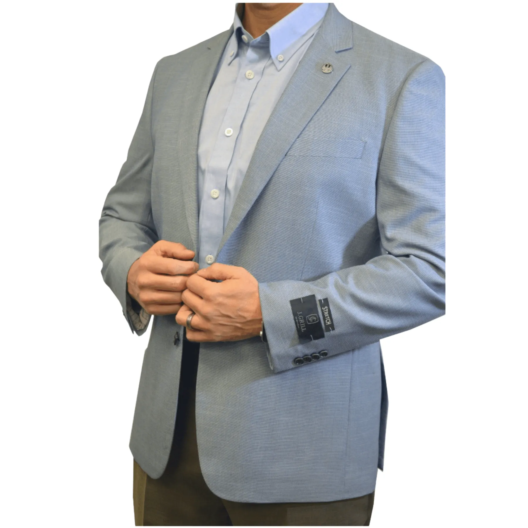 J. Grill Light Blue Neat Pattern Jacob Style Sport Jacket - 6387