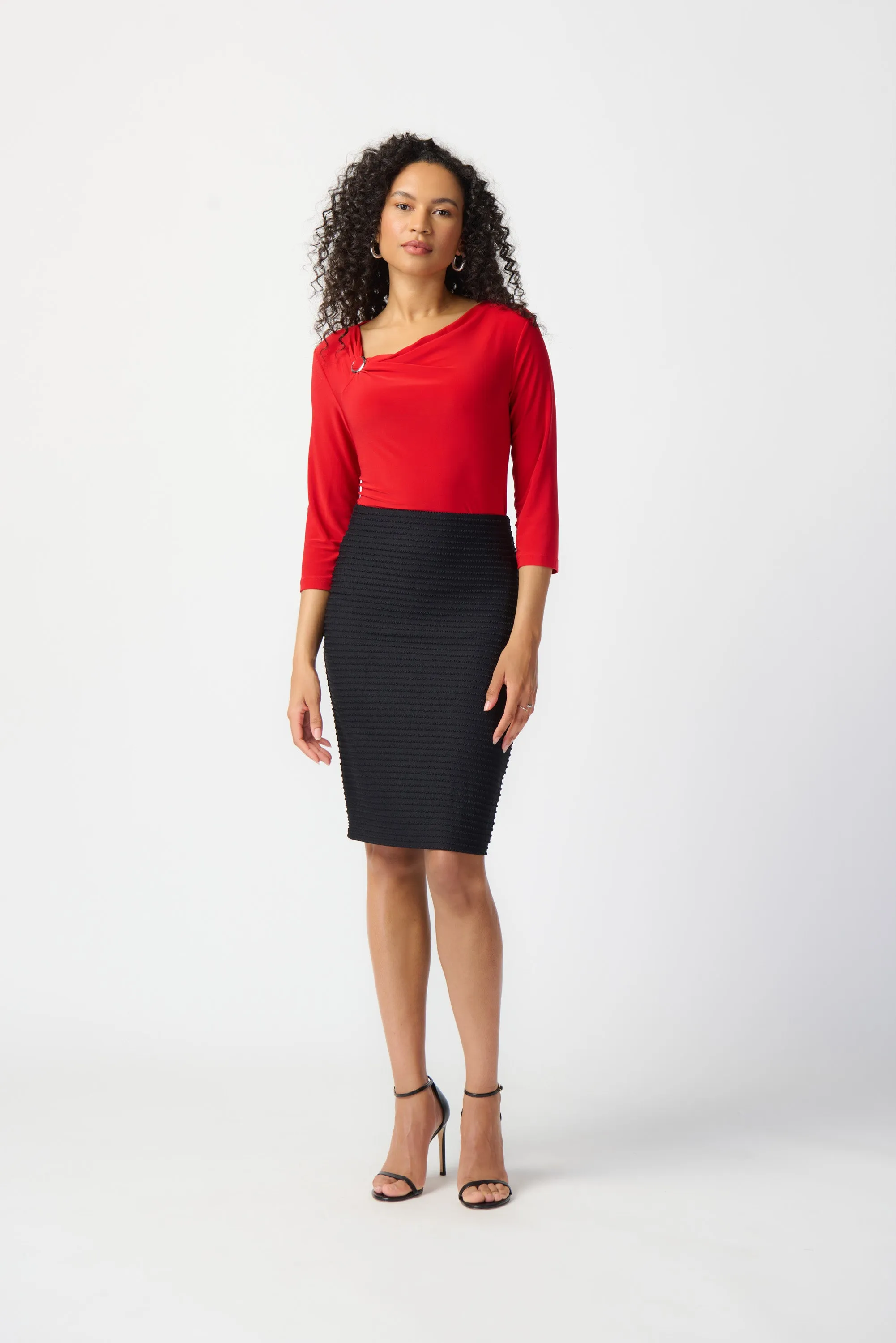 Joseph Ribkoff Jacquard Knit Straight Skirt