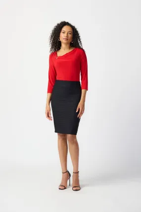 Joseph Ribkoff Jacquard Knit Straight Skirt