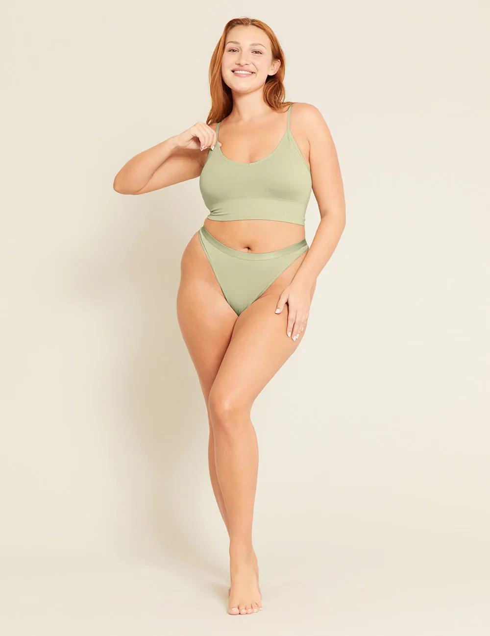 LYOLYTE® Ribbed Low Back Bra - Sage