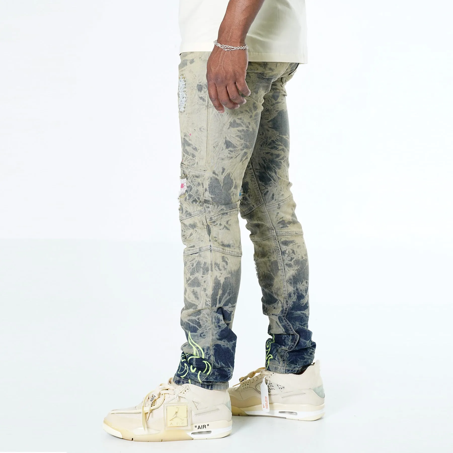 M1952 Makobi Fire Shredded Jeans - Dirt Wash