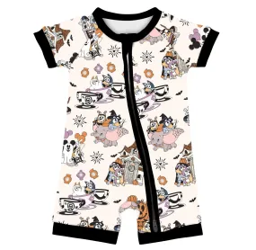 Magic Halloween Haunted Pups - Bamboo Shorty Romper