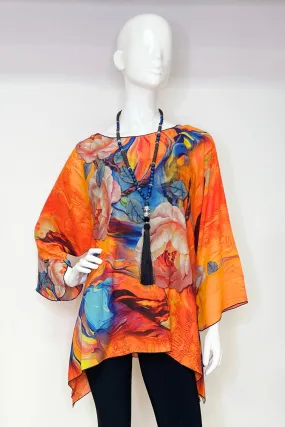 Orange Floral One Size Fits All Float Top| LIOR