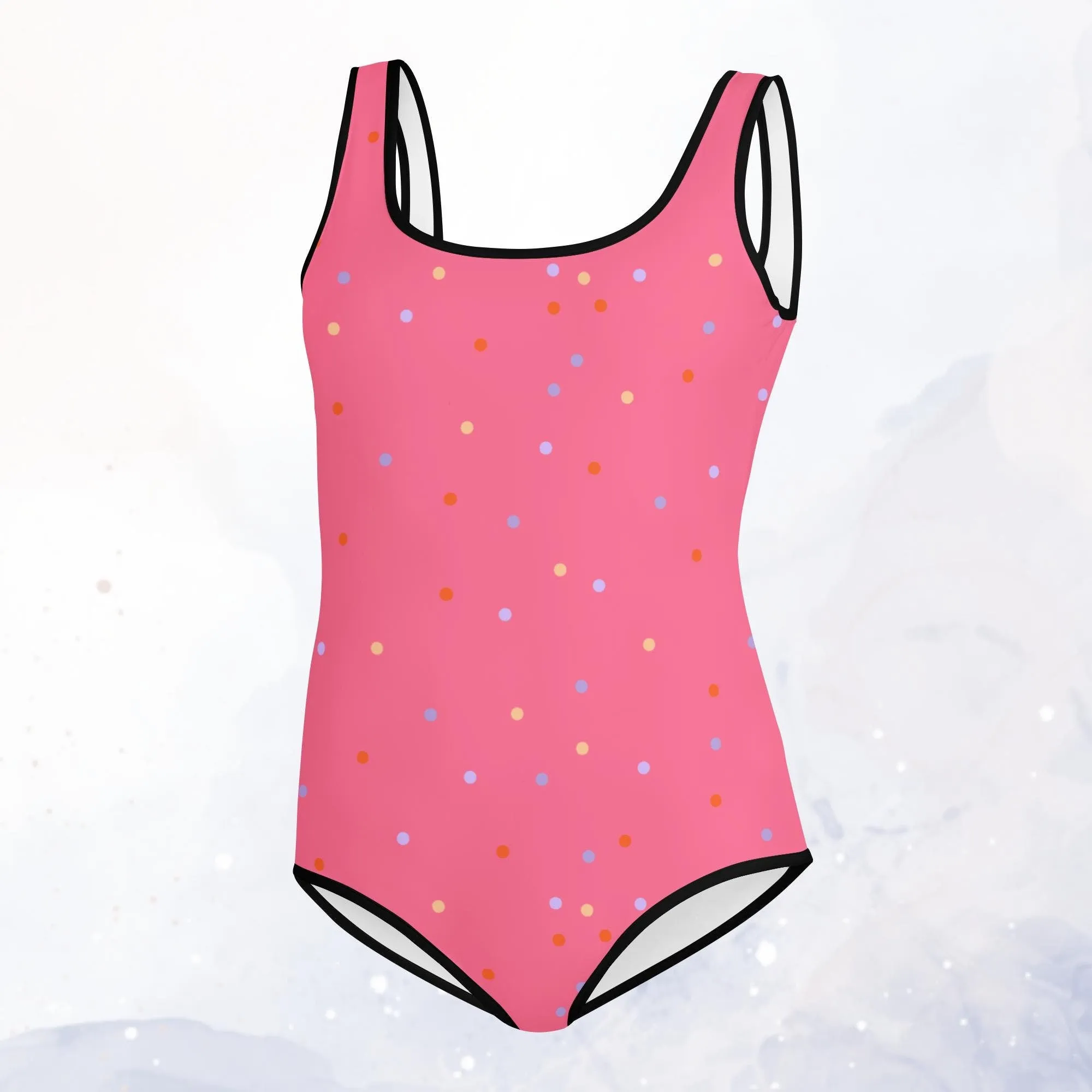 Pink Polka Dot Youth One Piece Swimsuit