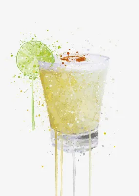 Pisco Sour Cocktail Wall Art Print