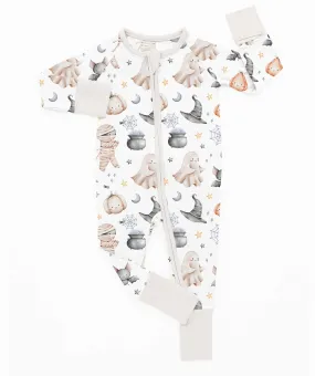 [Pre Order] Creepy Cute Tricky Treats - Bamboo Zippy Romper EST SHIP MID SEPT