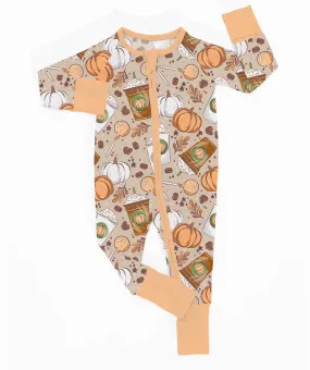 [Pre Order] Fabulous Fall Pumpkin Spice - Bamboo Zippy Romper (EST SHIP LATE OCT)