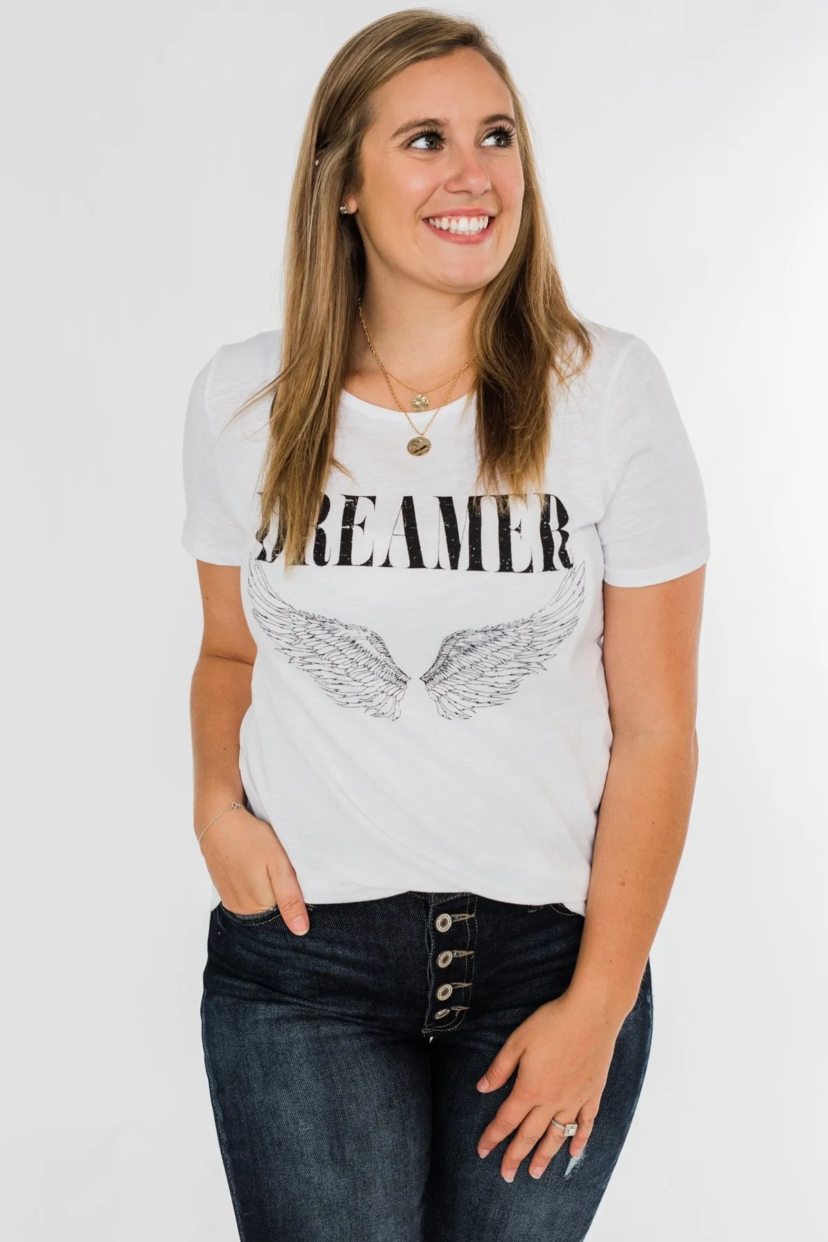 "Dreamer" Tee- White