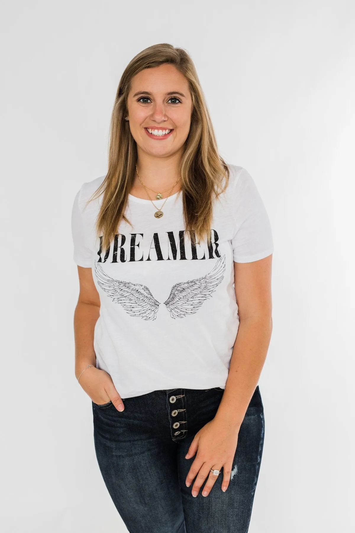 "Dreamer" Tee- White