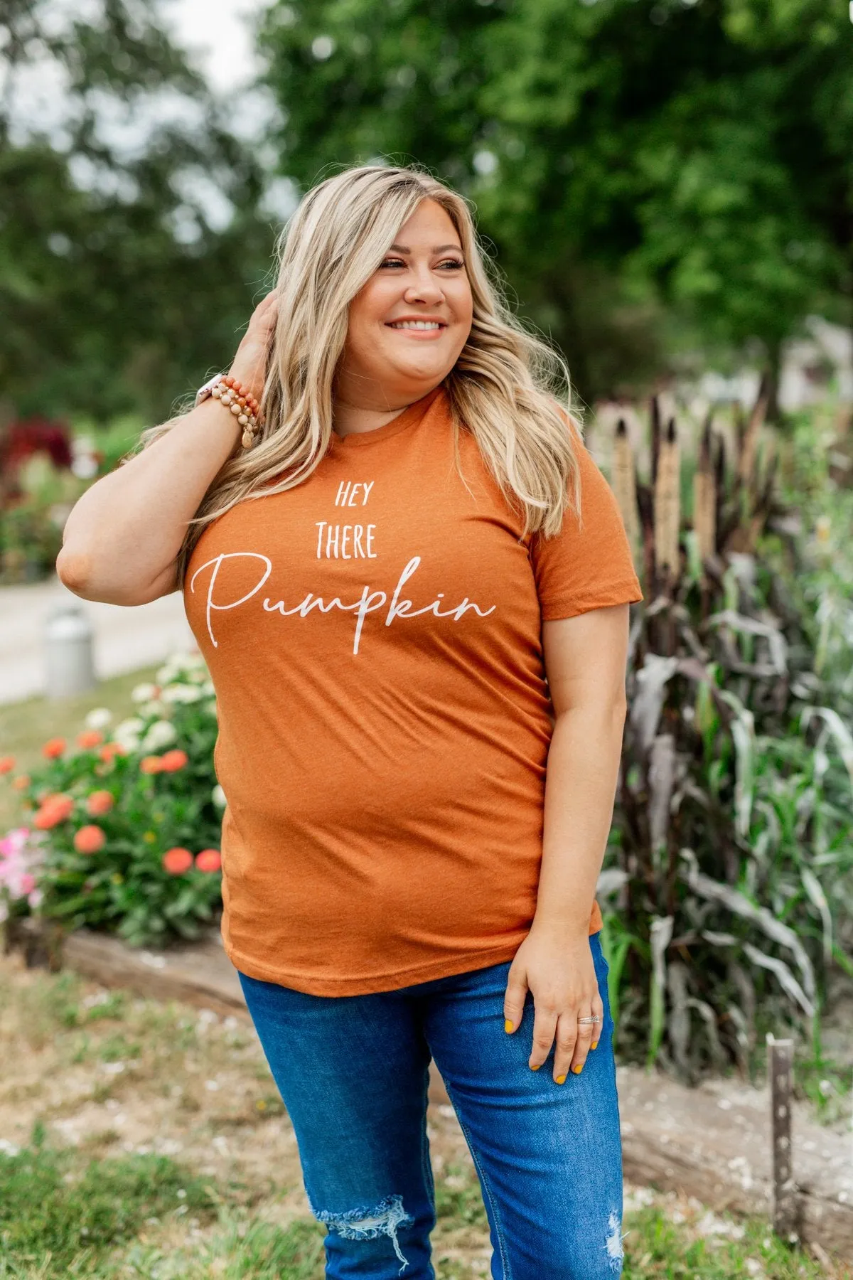 "Hey There Pumpkin" Graphic Tee- Copper