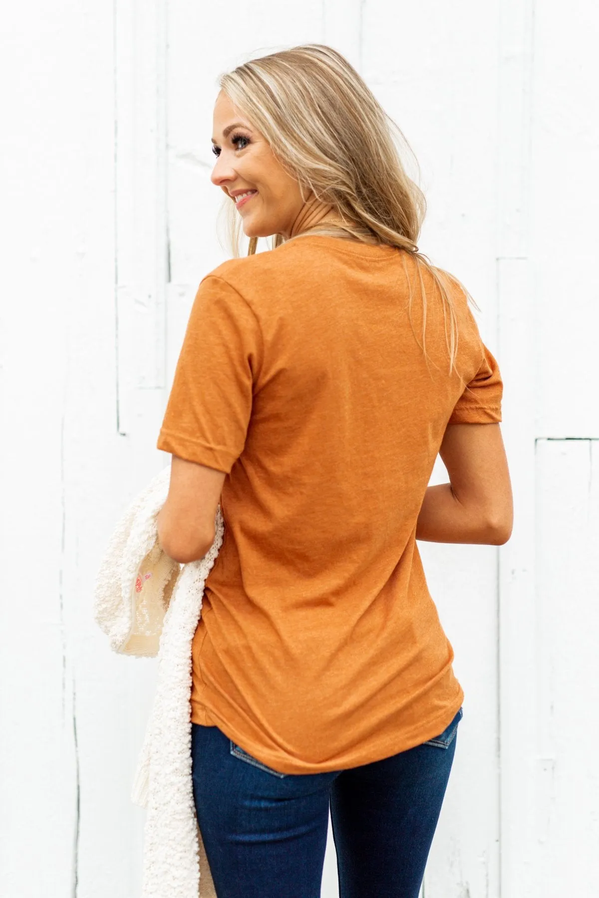 "Hey There Pumpkin" Graphic Tee- Copper