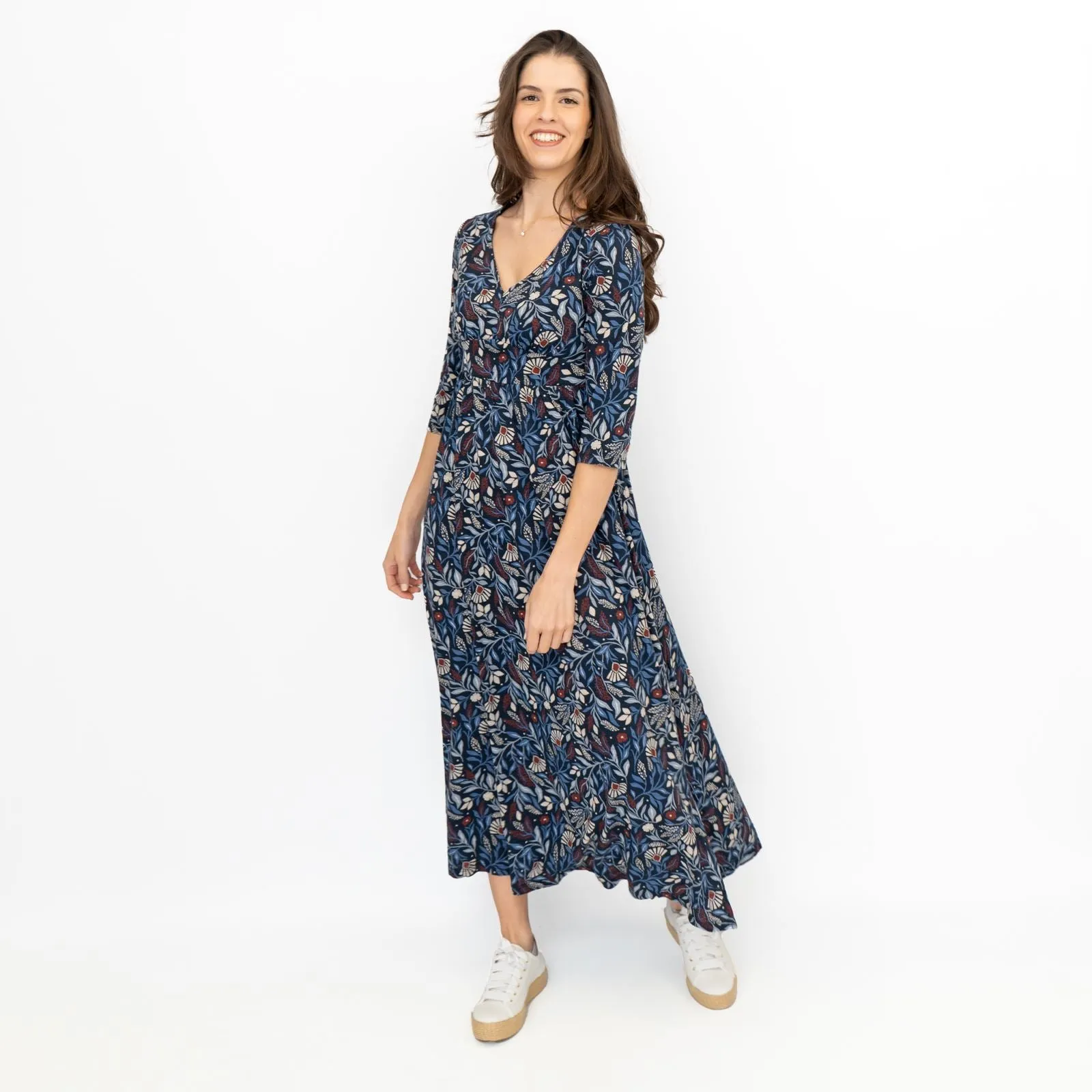 Seasalt Maggie Blue Maxi Dress Folk Meadow Maritime