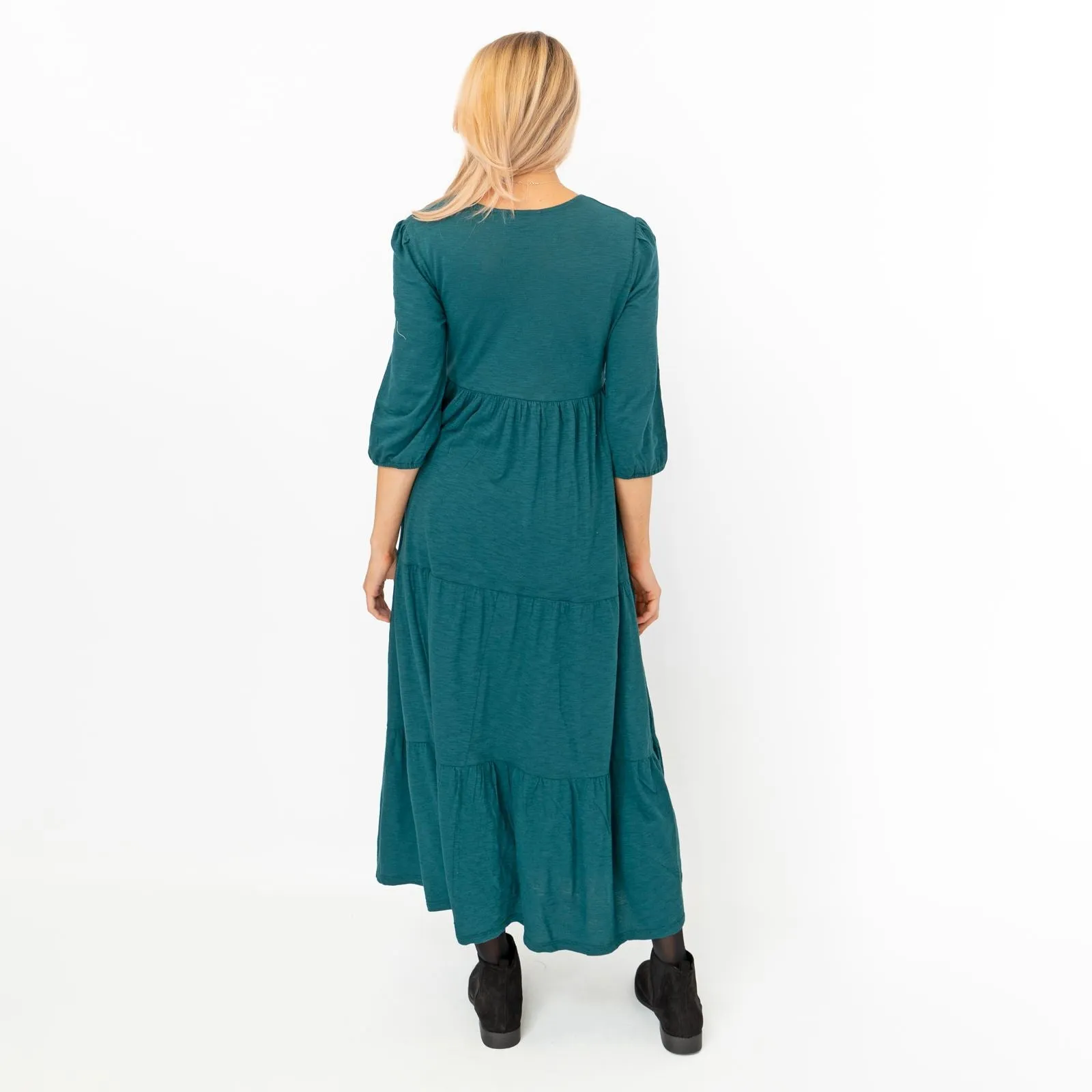 Seasalt Sky Branch Green Teal Jersey Midi Dress