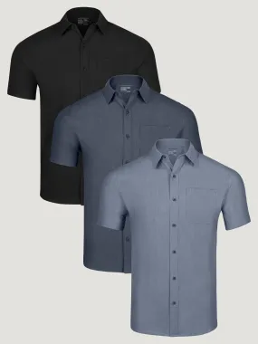 Short Sleeve Stretch Button Up Best Sellers 3-Pack