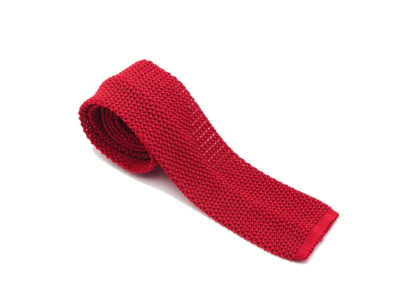 Silk Knit Tie Crimson