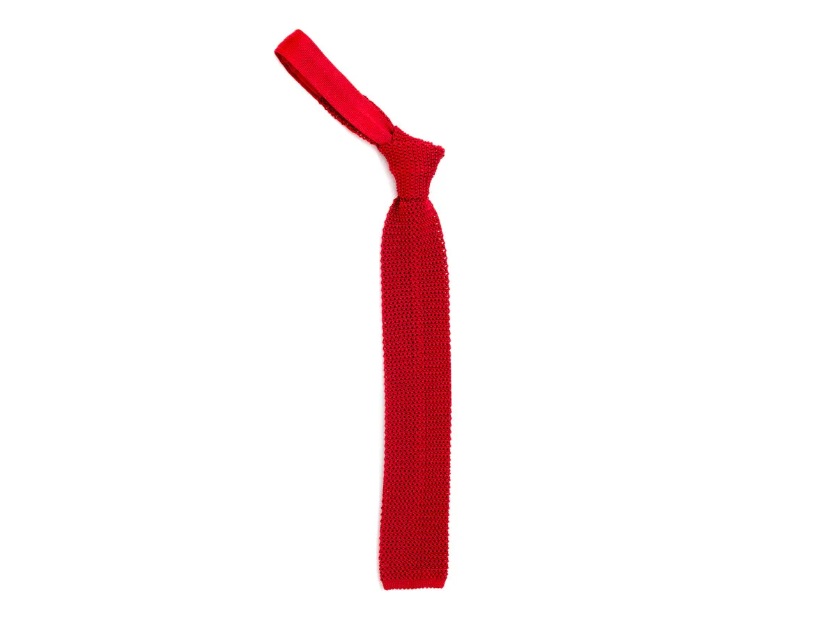 Silk Knit Tie Crimson