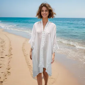 Sleeved Lace Kaftan (90x180cm) - White