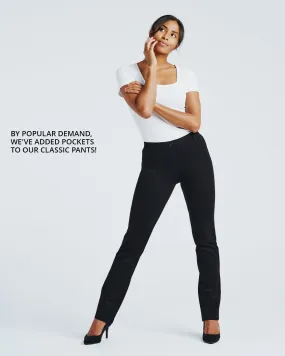 Straight-Leg | Two-Pocket Dress Pant Yoga Pants (Black)