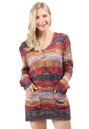 textured multi color sweater