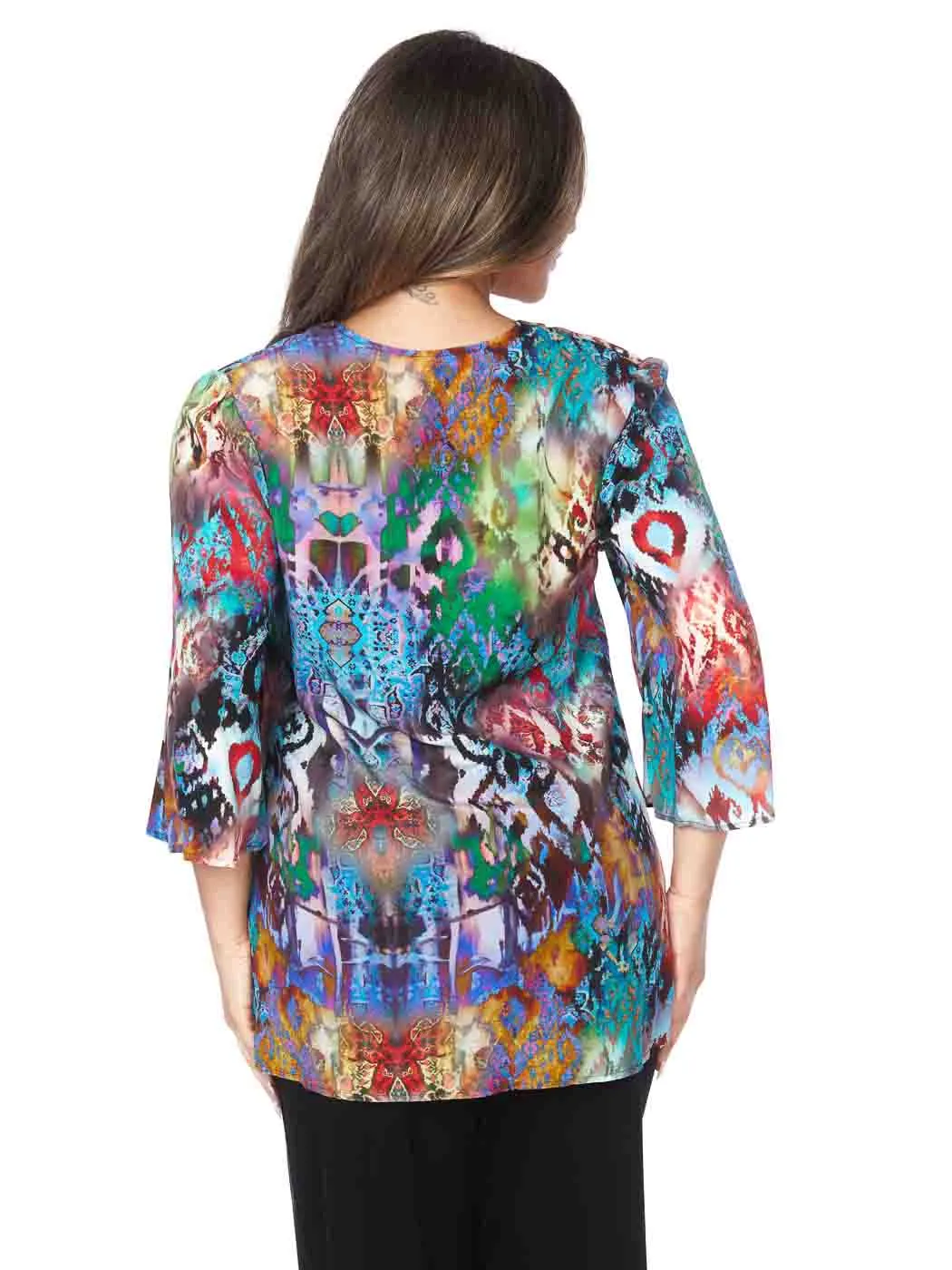 Tianello “Majestic” Print Washable Silk "Vanna" Blouse