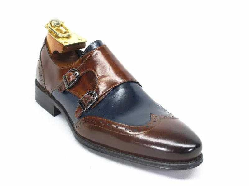 Two Tone Wingtip Double Monk Strap