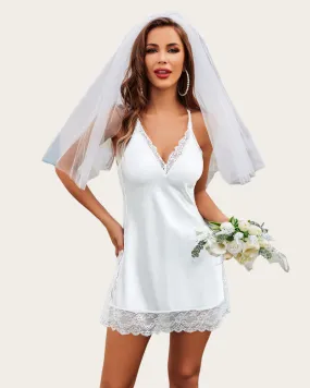 Wedding Satin Lace Full Slips Sleepwear