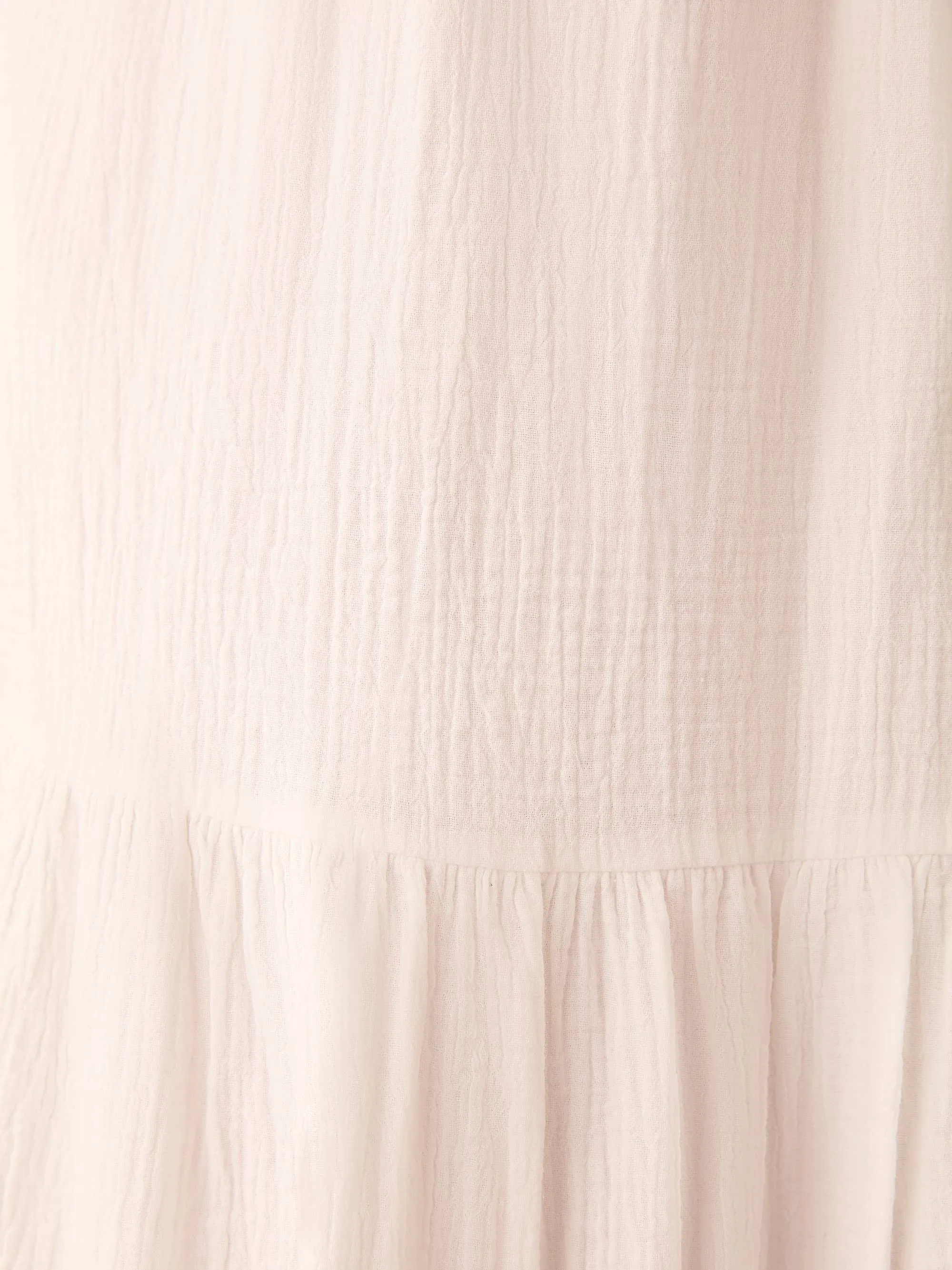 White Off Shoulder Cheesecloth Dress